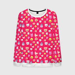 Свитшот мужской Skzoo pattern pink, цвет: 3D-белый