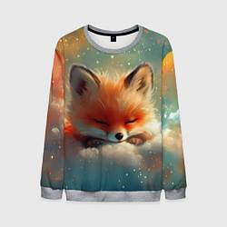 Мужской свитшот Лисенок спит на облаке