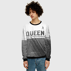 Свитшот мужской Queen - white gradient посередине, цвет: 3D-черный — фото 2