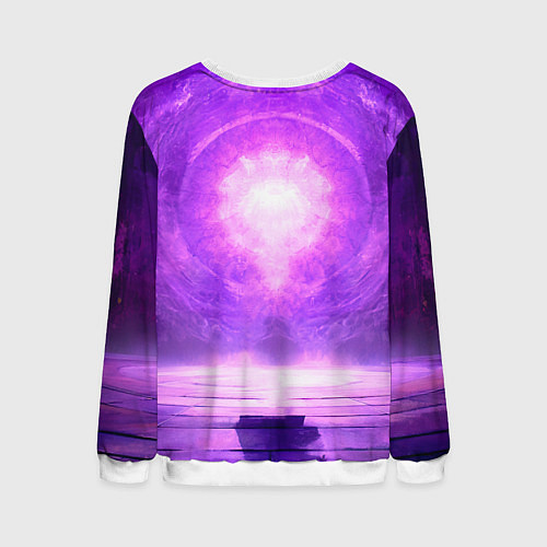 Мужской свитшот Айкидоист на фиолетовом / 3D-Белый – фото 2