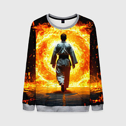 Мужской свитшот Айкидоист и огненный вихрь