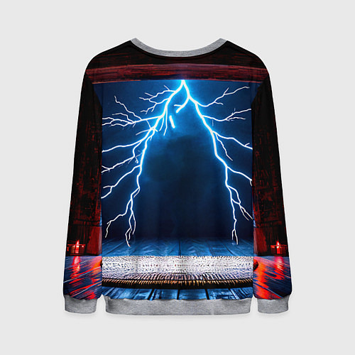 Мужской свитшот Айкидоист и молния / 3D-Меланж – фото 2