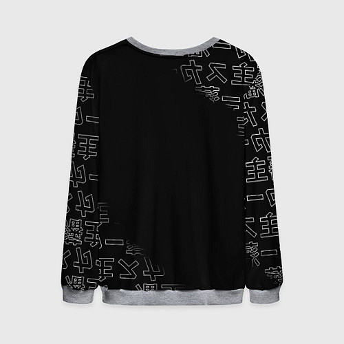Мужской свитшот Бог войны японские символы / 3D-Меланж – фото 2