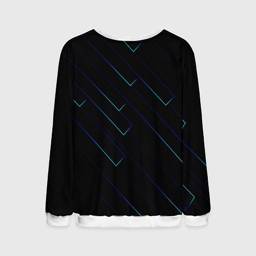 Мужской свитшот Color blue black / 3D-Белый – фото 2