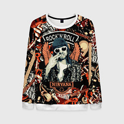 Мужской свитшот Nirvana Kurt Cobain на фоне гитар