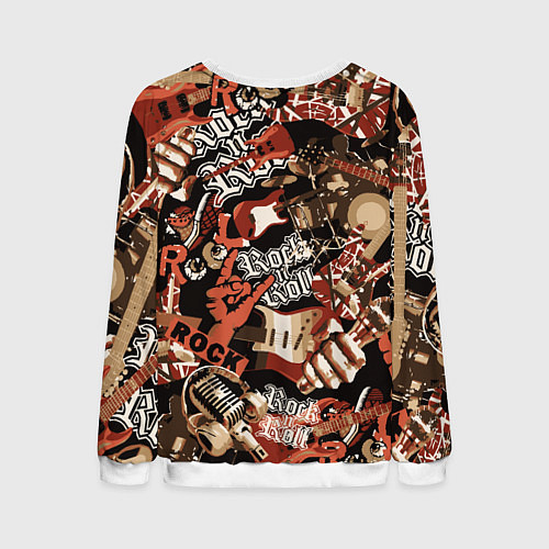 Мужской свитшот Sum 41 на фоне кролика и гитар / 3D-Белый – фото 2