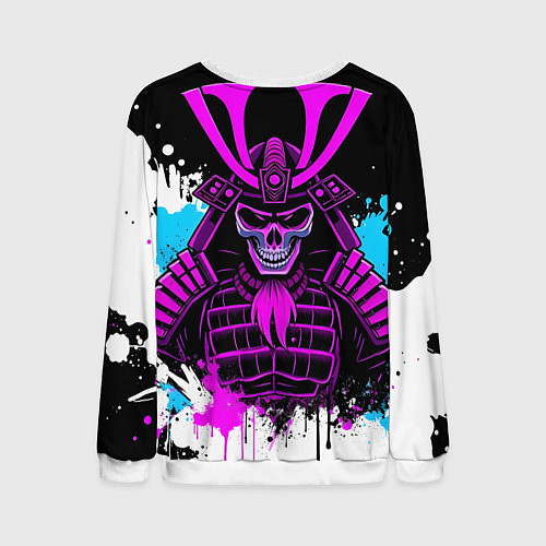 Мужской свитшот Скелет самурая / 3D-Белый – фото 2