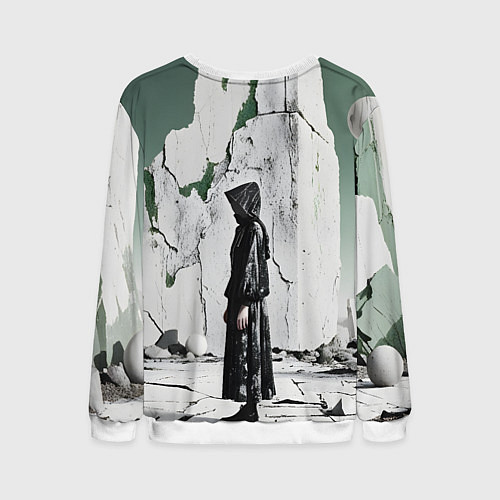 Мужской свитшот Человек в капюшоне / 3D-Белый – фото 2