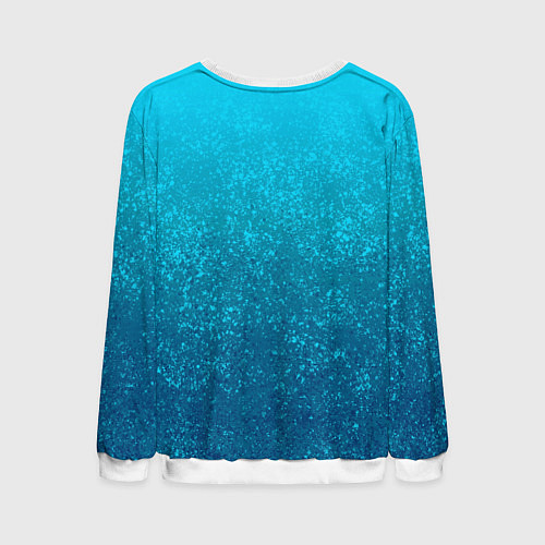 Мужской свитшот Лазурный голубой текстурный градиент / 3D-Белый – фото 2