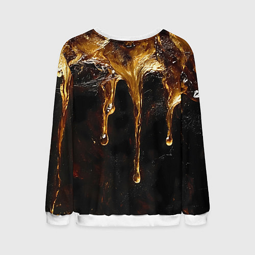 Мужской свитшот Стекающий мед - текстура / 3D-Белый – фото 2