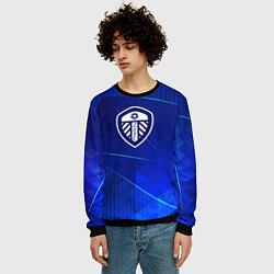 Свитшот мужской Leeds United blue poly, цвет: 3D-черный — фото 2