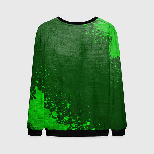 Мужской свитшот Akira - green gradient вертикально / 3D-Черный – фото 2