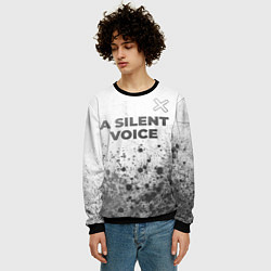 Свитшот мужской A Silent Voice - white gradient посередине, цвет: 3D-черный — фото 2