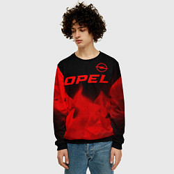Свитшот мужской Opel - red gradient посередине, цвет: 3D-черный — фото 2