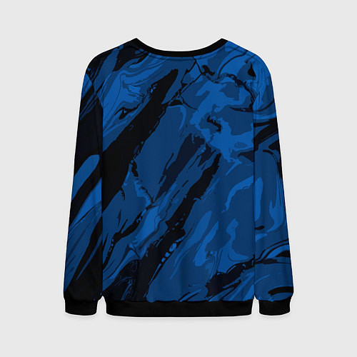 Мужской свитшот Тёмный синий абстракция / 3D-Черный – фото 2