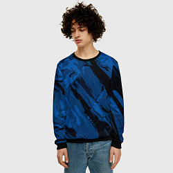 Свитшот мужской Тёмный синий абстракция, цвет: 3D-черный — фото 2