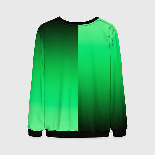 Мужской свитшот Чёрно-зелёный градиент пополам / 3D-Черный – фото 2