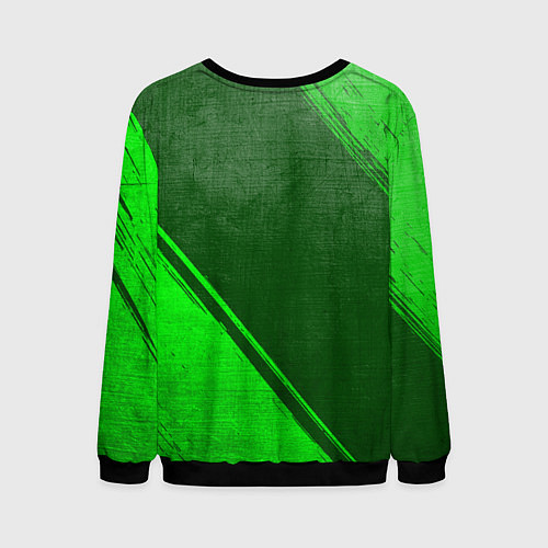 Мужской свитшот Akame ga Kill - green gradient вертикально / 3D-Черный – фото 2
