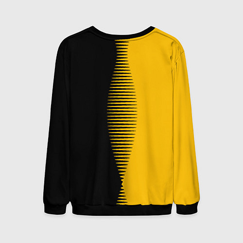 Мужской свитшот Чёрно-жёлтый пополам с переходом / 3D-Черный – фото 2