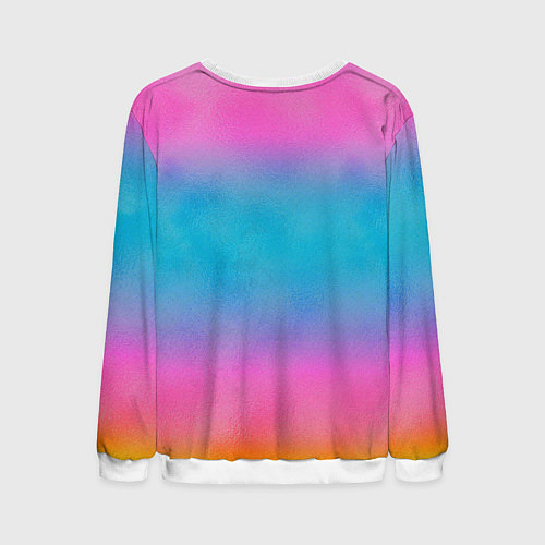 Мужской свитшот Inzoi розово-голубой фон / 3D-Белый – фото 2