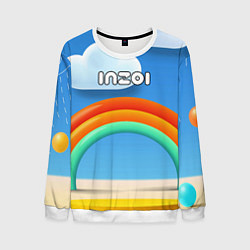 Мужской свитшот Inzoi объемная радуга и облака