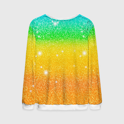 Мужской свитшот Inzoi зелено-желтый фон / 3D-Белый – фото 2