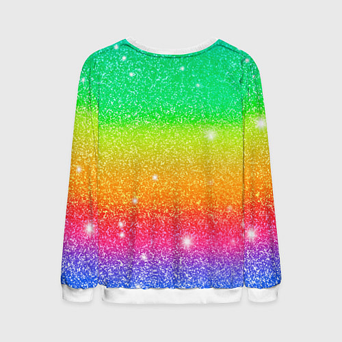 Мужской свитшот Inzoi блестящий радужный фон / 3D-Белый – фото 2