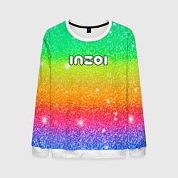 Свитшот мужской Inzoi блестящий радужный фон, цвет: 3D-белый