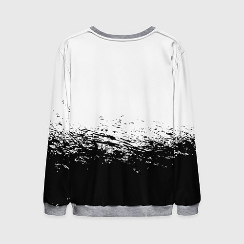Мужской свитшот Россия черно белые краски / 3D-Меланж – фото 2