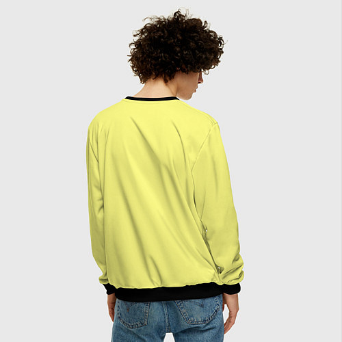Мужской свитшот Сливочно жёлтый цвет / 3D-Черный – фото 4