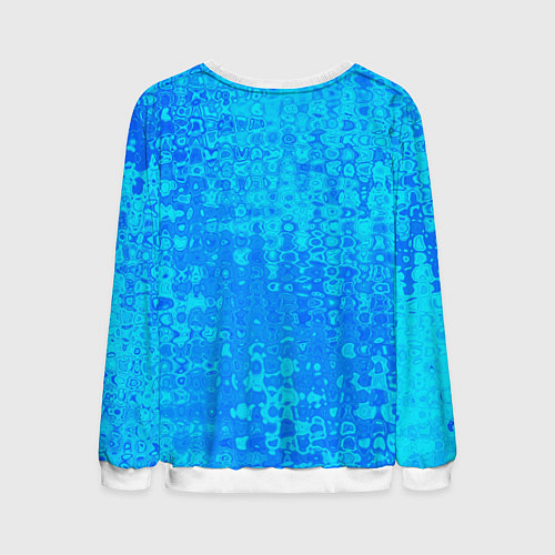 Мужской свитшот Голубой неоновый абстрактная текстура / 3D-Белый – фото 2