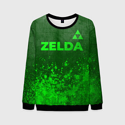 Мужской свитшот Zelda - green gradient посередине