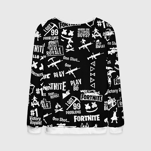 Мужской свитшот Черно белые логотипы игр / 3D-Белый – фото 2