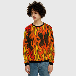 Свитшот мужской Языки пламени арт, цвет: 3D-черный — фото 2