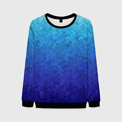 Свитшот мужской Сине-голубой градиент текстура, цвет: 3D-черный