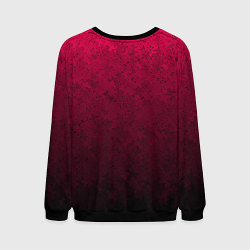 Мужской свитшот Текстурный тёмно-розовый градиент / 3D-Черный – фото 2