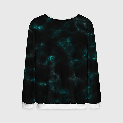 Мужской свитшот Color black turquoise / 3D-Белый – фото 2