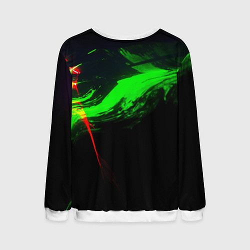 Мужской свитшот Color black green red / 3D-Белый – фото 2