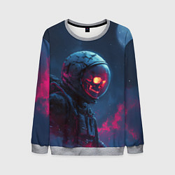 Свитшот мужской Скелет космонавта под луной, цвет: 3D-меланж