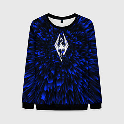 Свитшот мужской Skyrim blue energy, цвет: 3D-черный