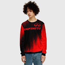 Свитшот мужской Infiniti - red gradient посередине, цвет: 3D-черный — фото 2