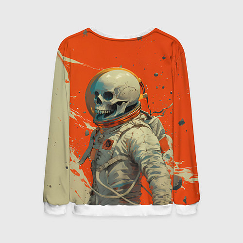 Мужской свитшот Скелет космонавт и краска на фоне / 3D-Белый – фото 2