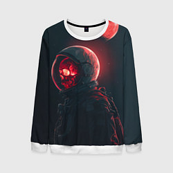 Мужской свитшот Череп космонавта в красном свете