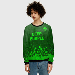 Свитшот мужской Deep Purple - green gradient посередине, цвет: 3D-черный — фото 2