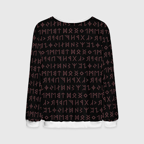 Мужской свитшот Ворон и руны / 3D-Белый – фото 2