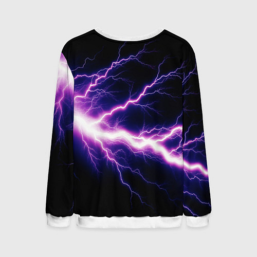 Мужской свитшот Lightning purple / 3D-Белый – фото 2