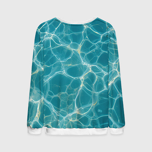 Мужской свитшот Текстура воды с бликами / 3D-Белый – фото 2