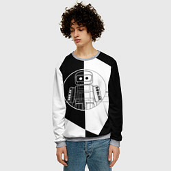 Свитшот мужской Роблокс робот, цвет: 3D-меланж — фото 2