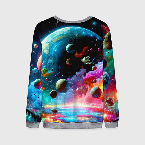 Мужской свитшот Том и Джерри летят в ракете - нейроарт / 3D-Меланж – фото 2