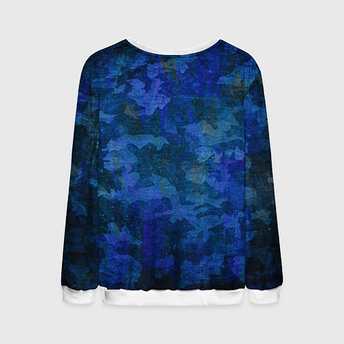 Мужской свитшот Абстракция - blue uniform camouflage / 3D-Белый – фото 2